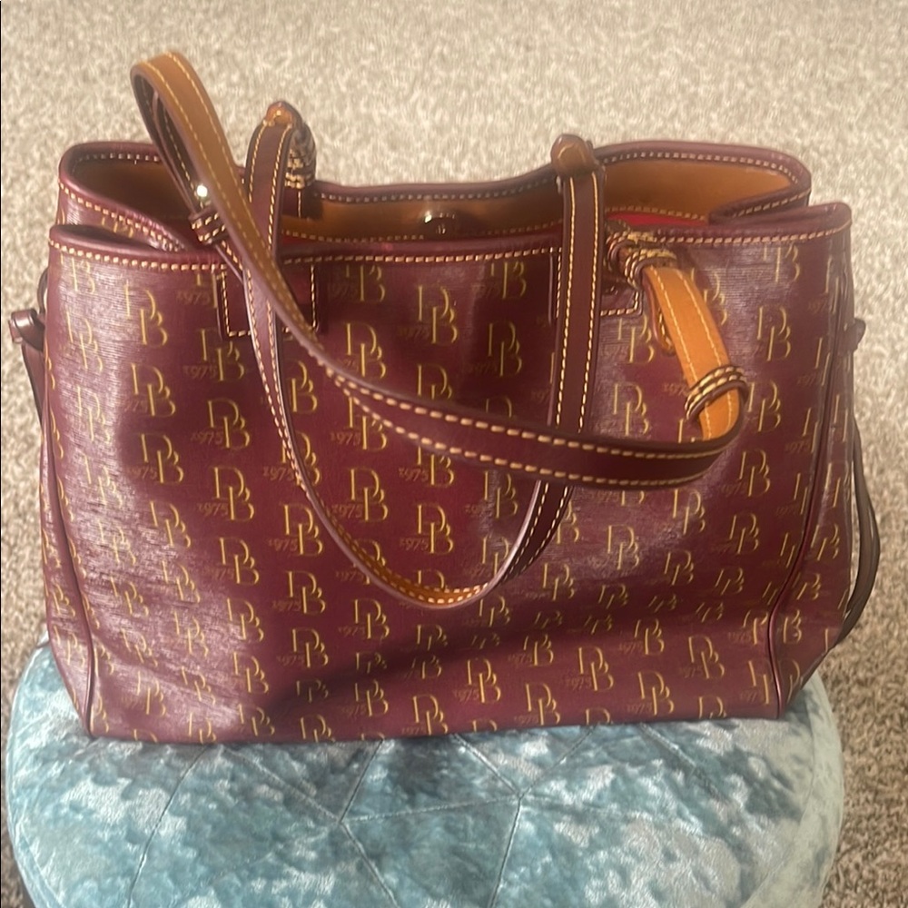 Dooney & Bourke Maroon Monogram Tote